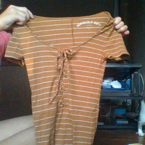 Orange-white stripey aeropostle dress